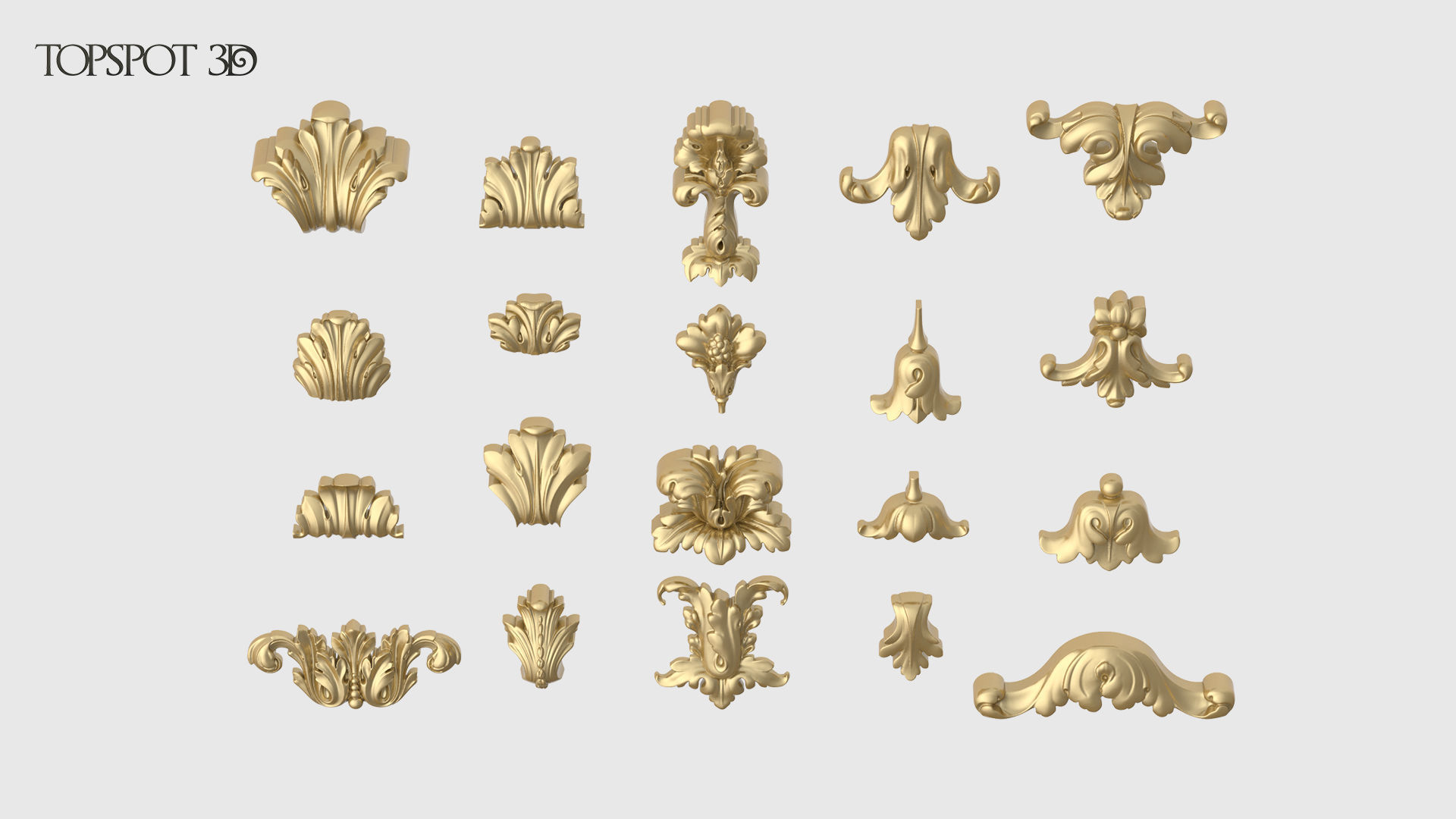 Vertical Leaves Collection 3D print model_3