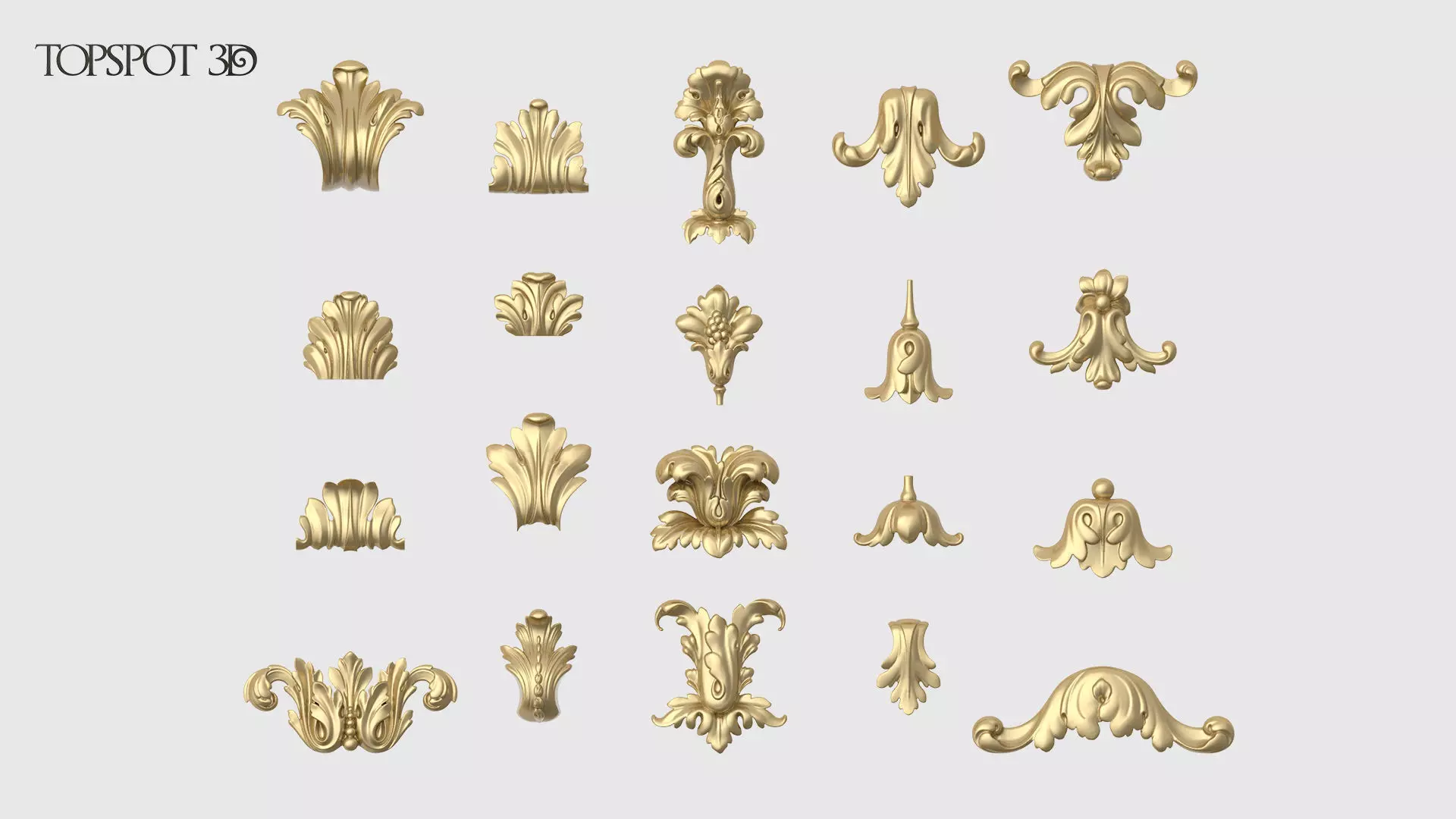 Vertical Leaves Collection 3D print model_0