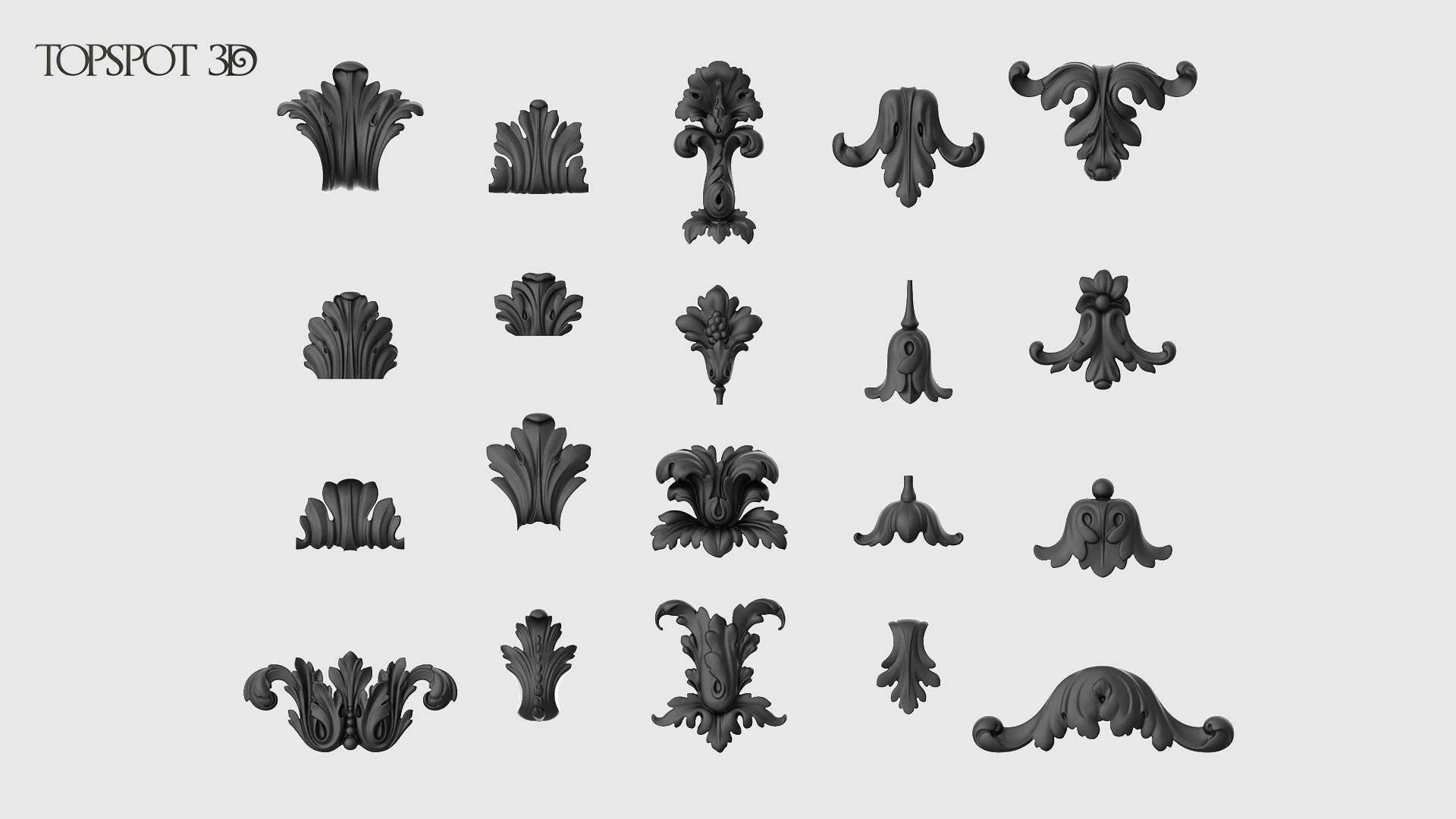 Vertical Leaves Collection 3D print model_26
