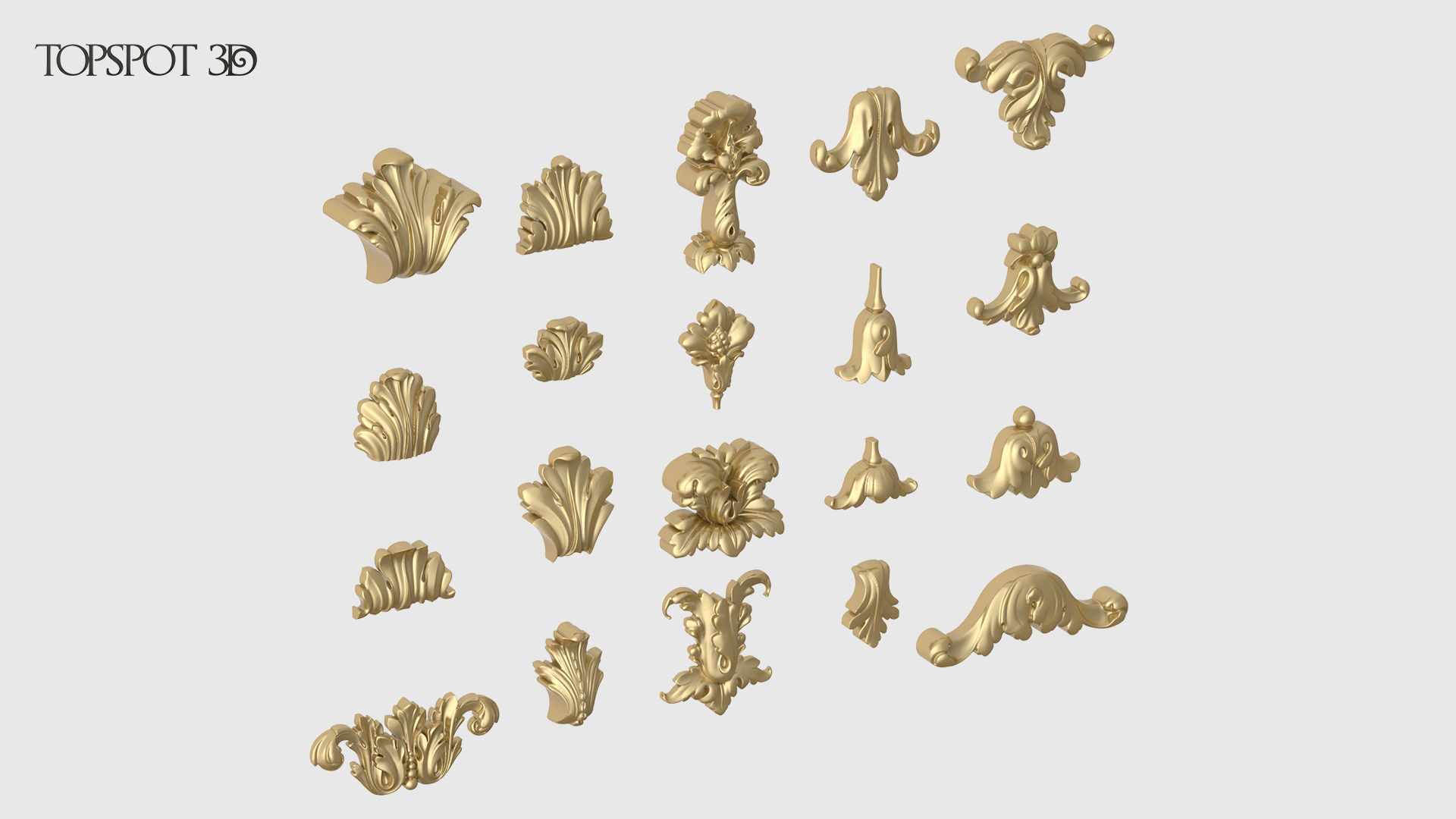Vertical Leaves Collection 3D print model_1