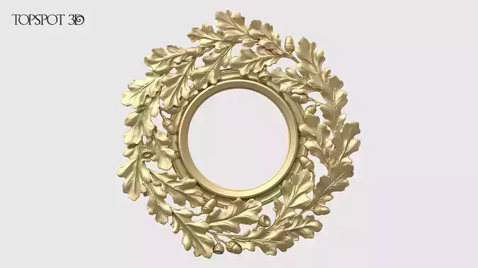 Round Frame With Oak Leaves 3D print model