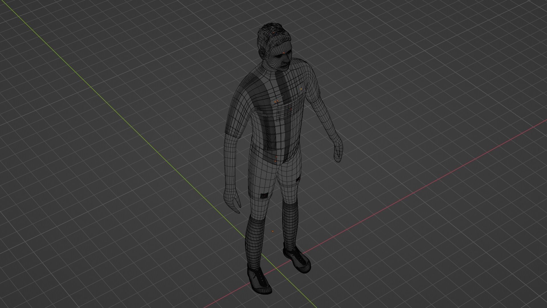 Soccer Player - Barcelona Low-poly 3D model_9