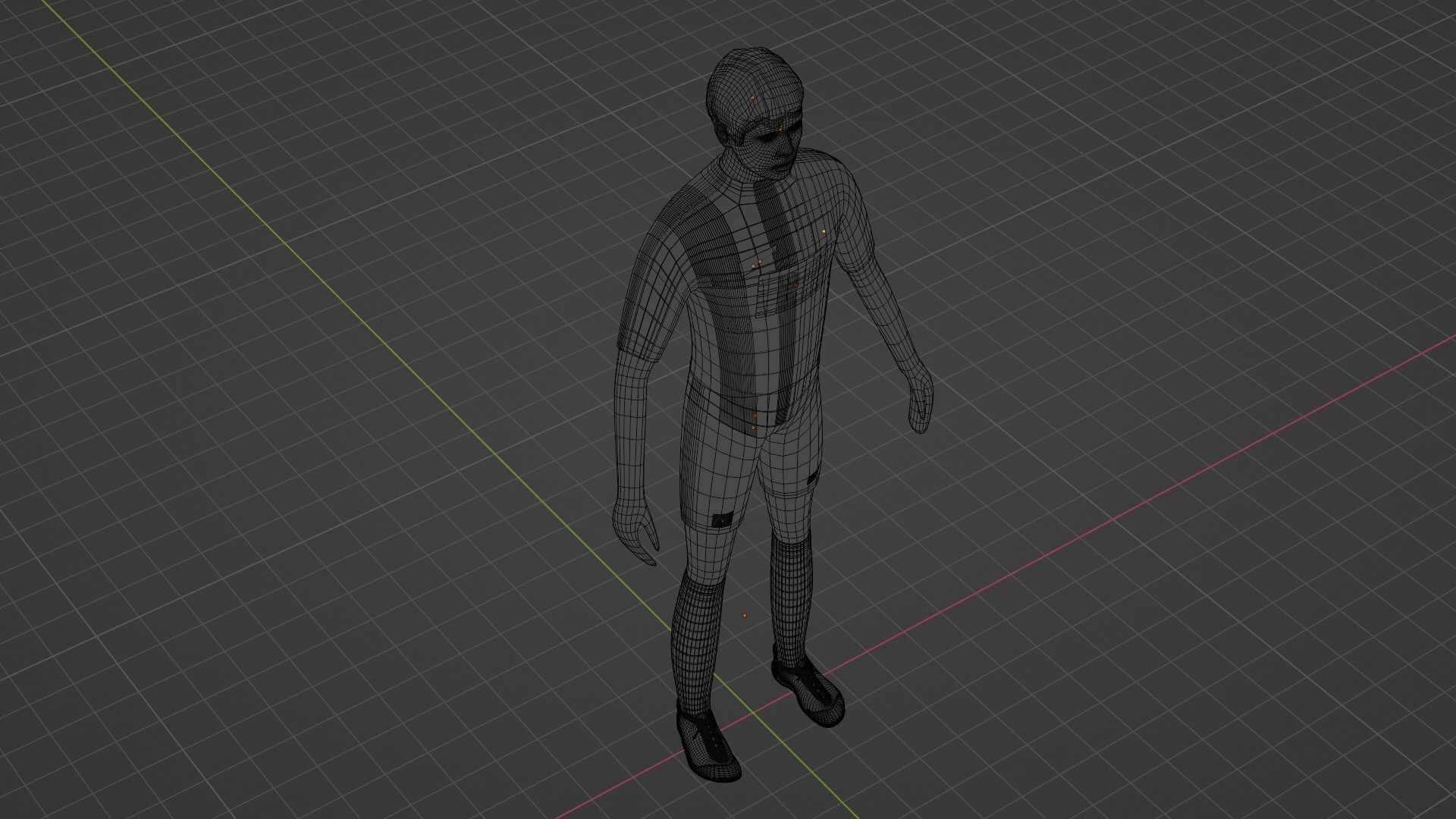 Soccer Player - Barcelona Low-poly 3D model_9