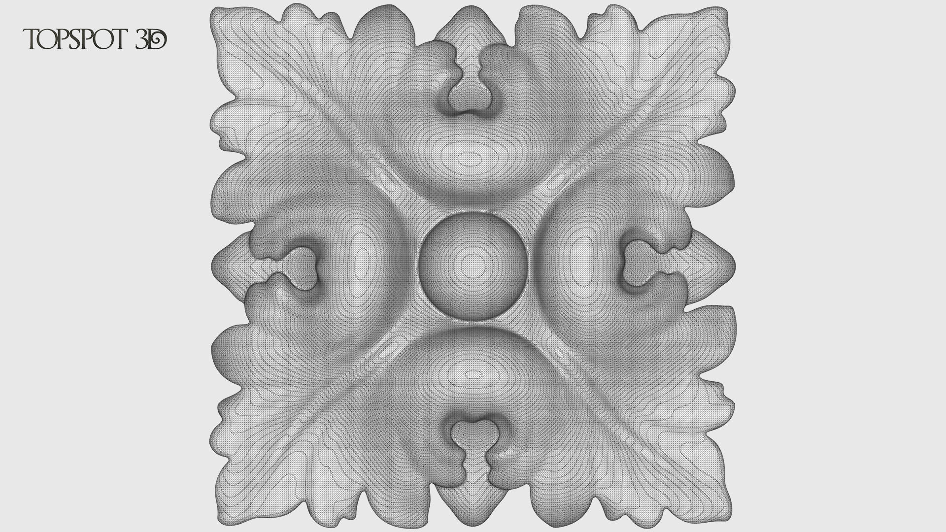 Square Rosette 3D print model_12