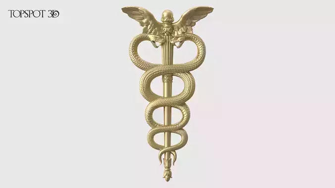 Relief Caduceus 3D print model