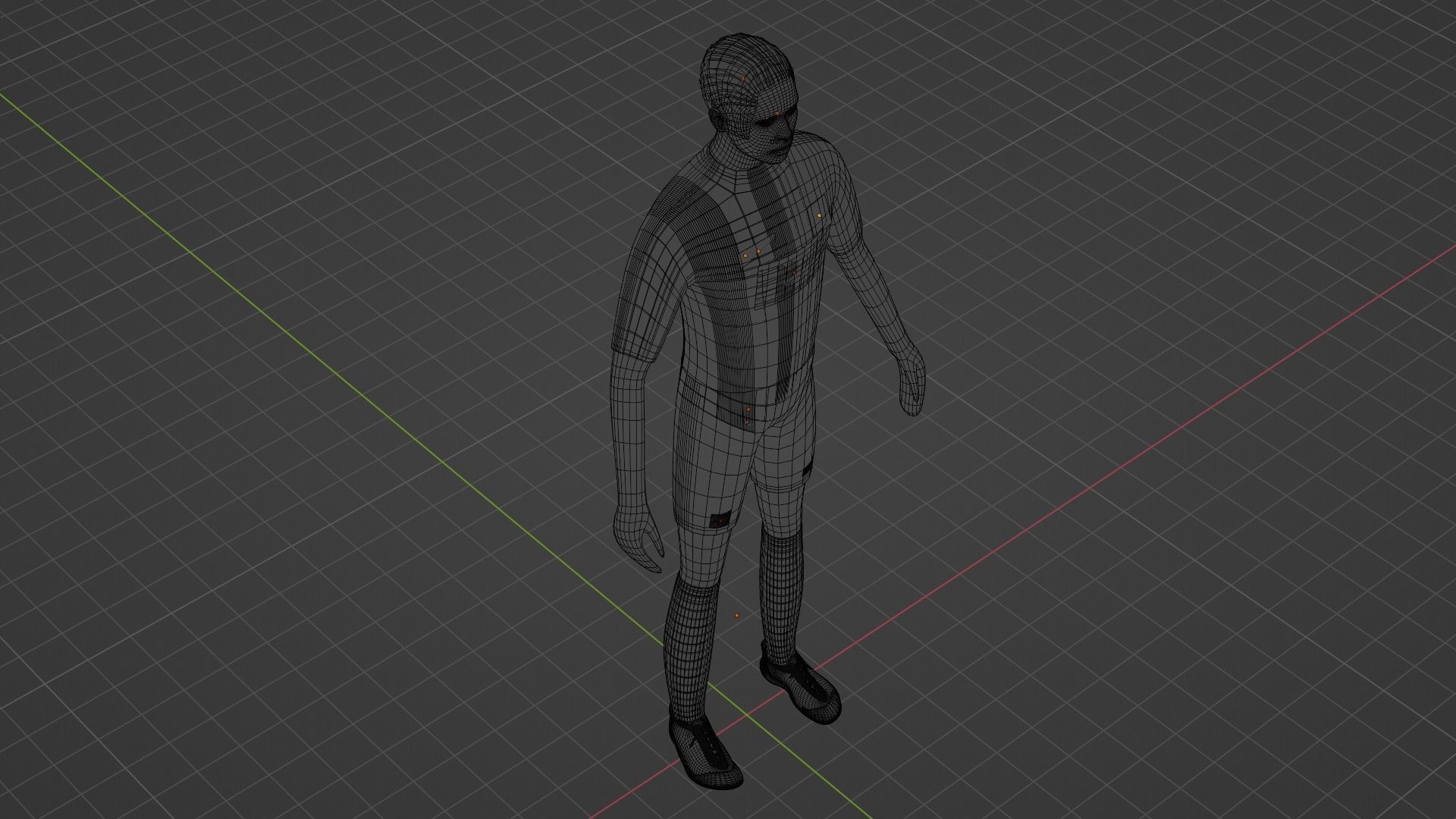 Soccer Player - Barcelona Low-poly 3D model_9