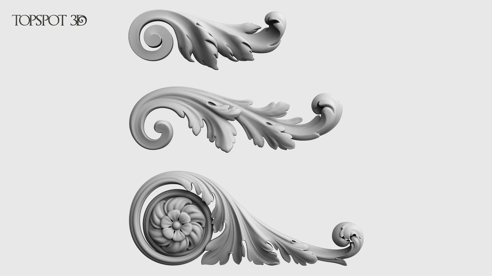 Mini Set Acanthus Leaves 3D print model_8