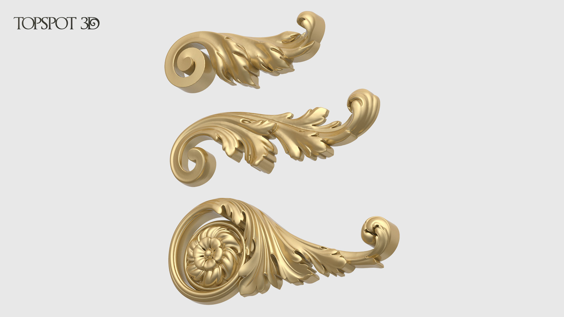 Mini Set Acanthus Leaves 3D print model_1