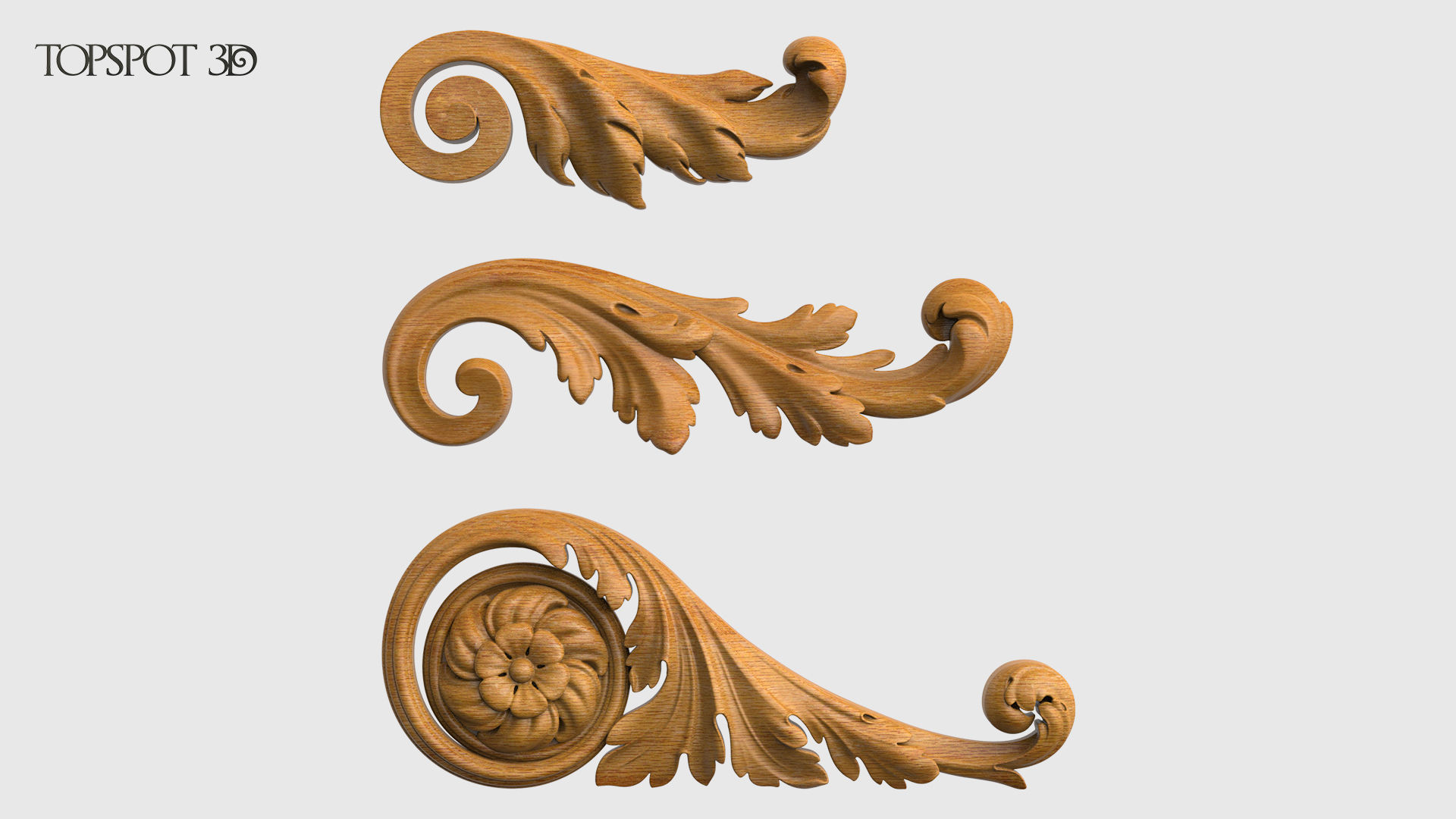 Mini Set Acanthus Leaves 3D print model_9