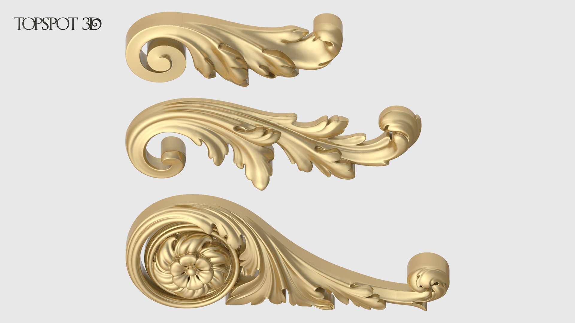 Mini Set Acanthus Leaves 3D print model_3