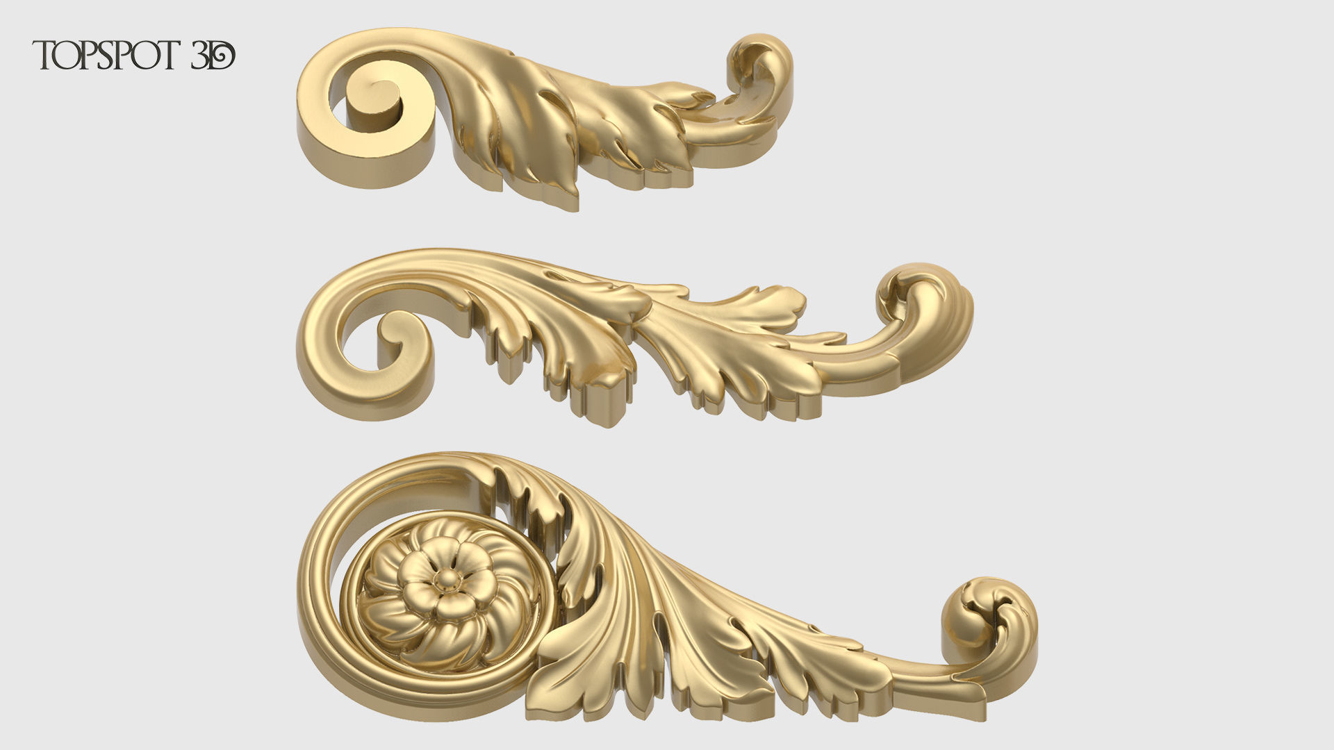Mini Set Acanthus Leaves 3D print model_4
