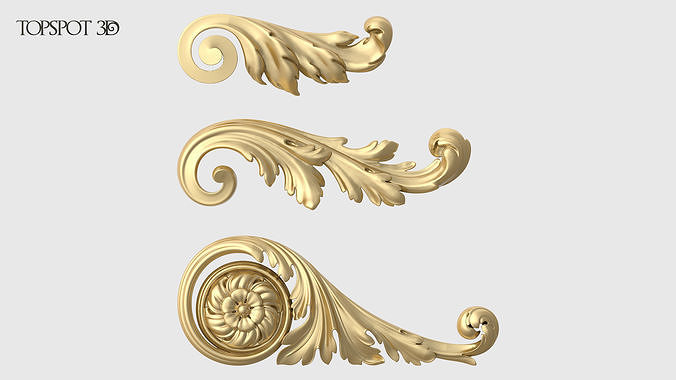Mini Set Acanthus Leaves 3D print model