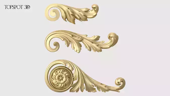 Mini Set Acanthus Leaves 3D print model