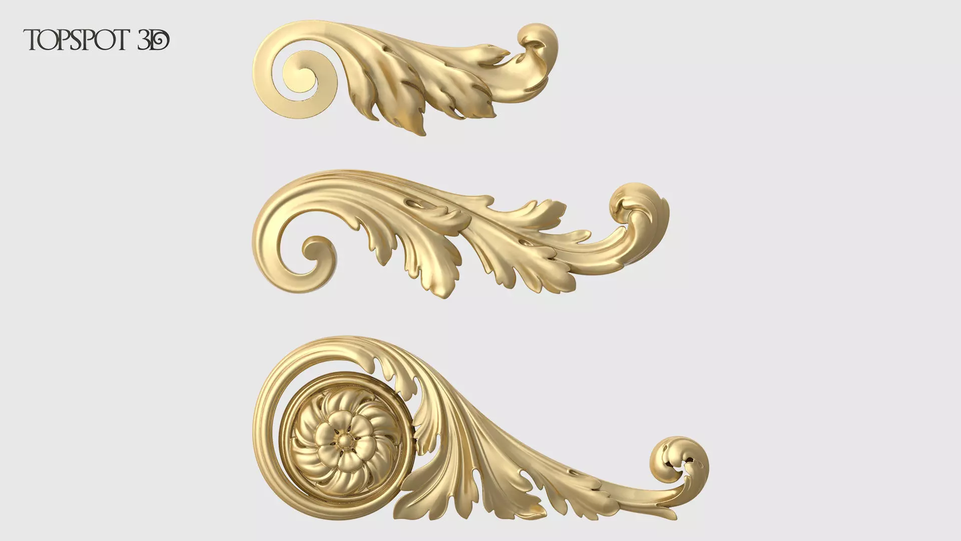 Mini Set Acanthus Leaves 3D print model_0