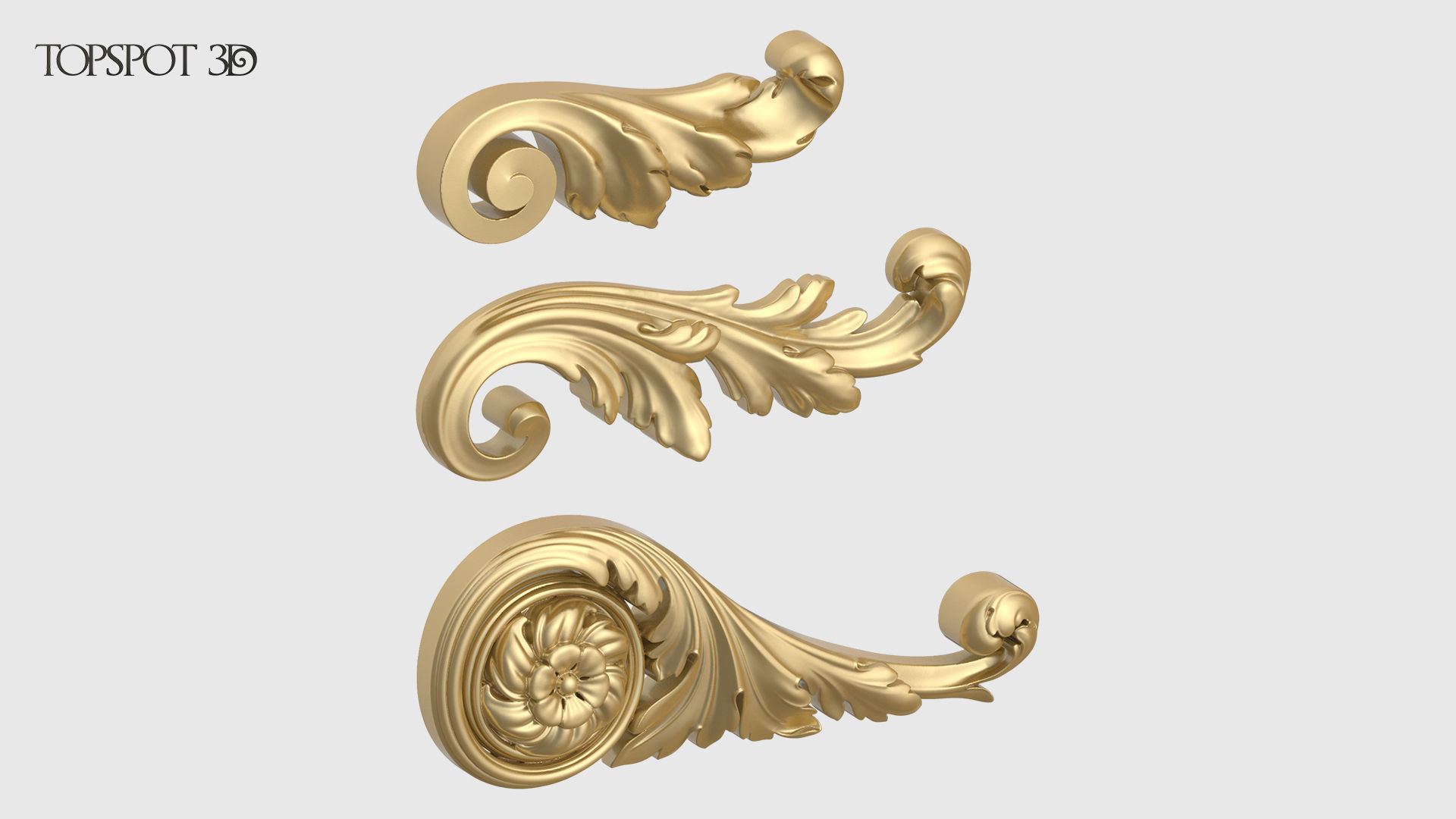 Mini Set Acanthus Leaves 3D print model_2