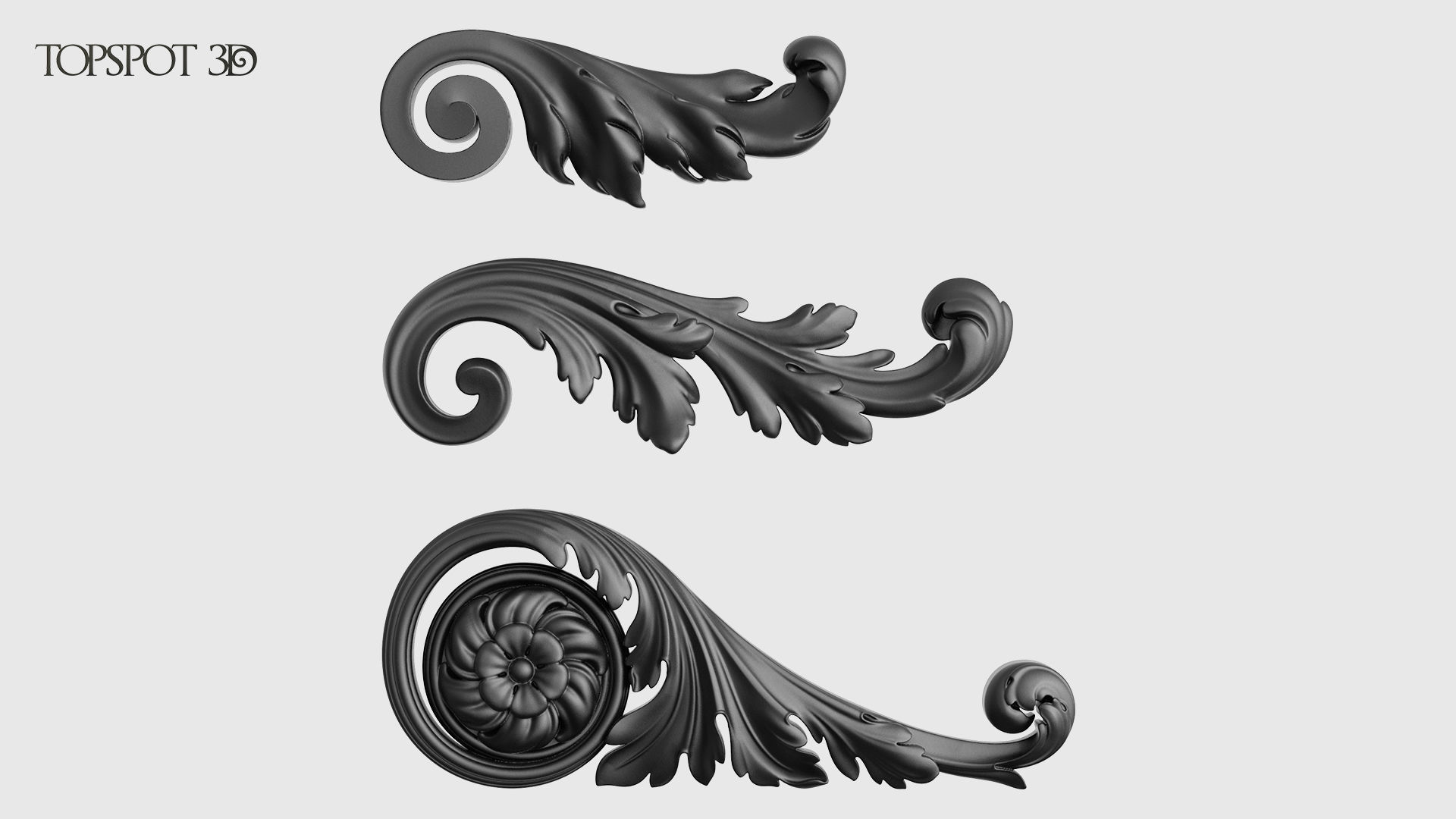 Mini Set Acanthus Leaves 3D print model_10