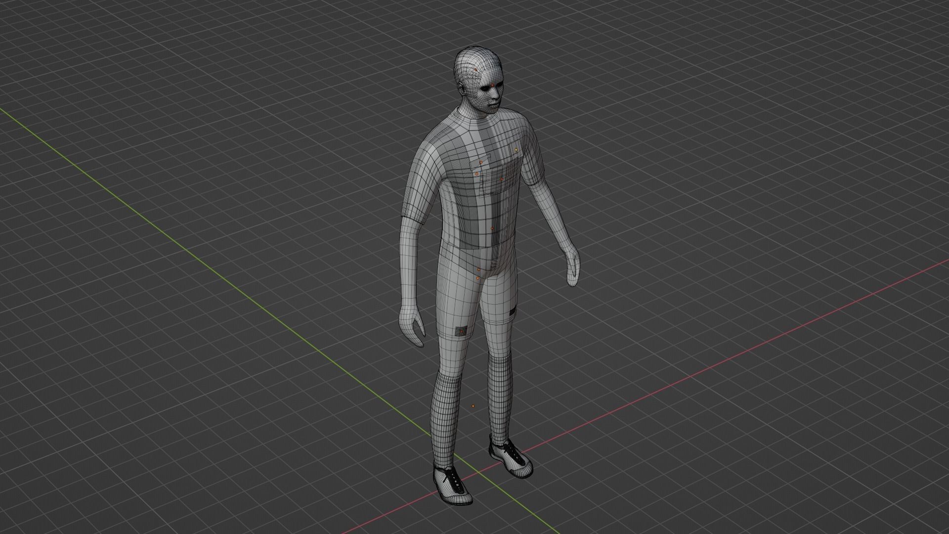 Soccer Player - Barcelona Low-poly 3D model_7