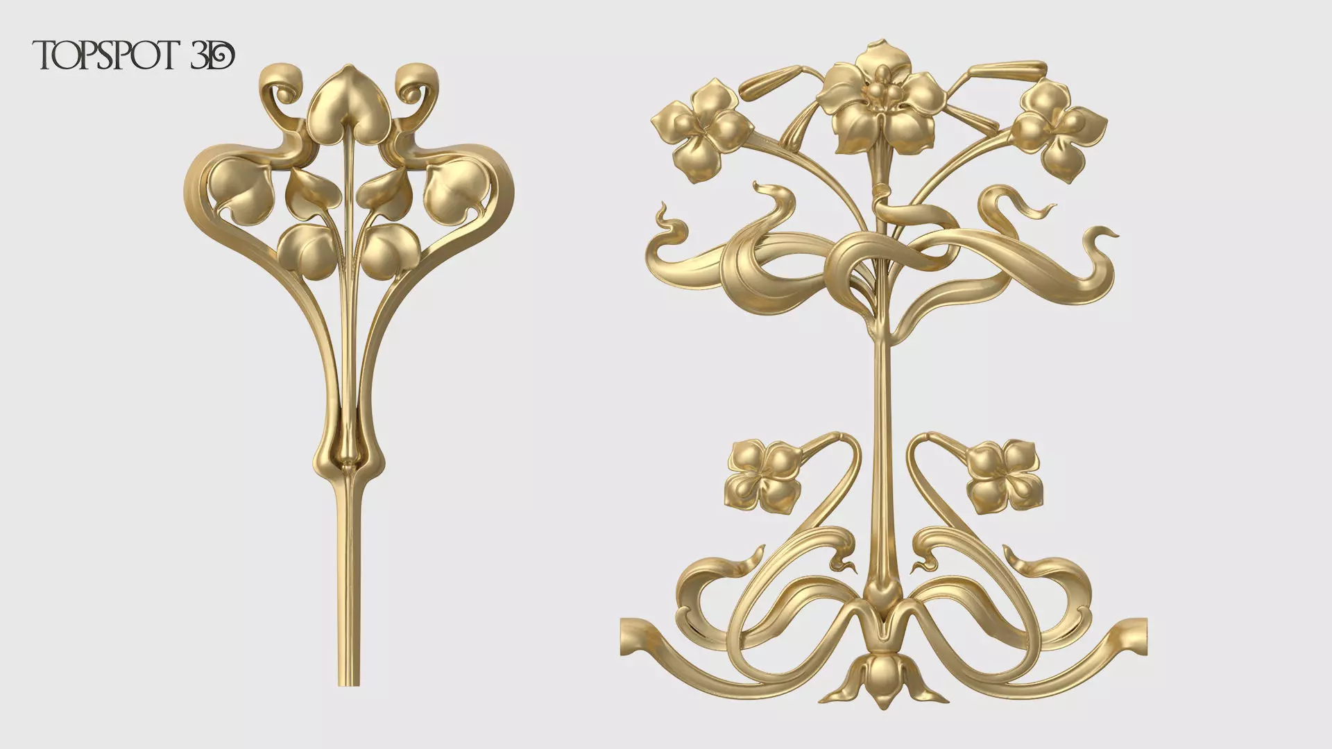 Art Nouveau Decor Set 3D print model_0