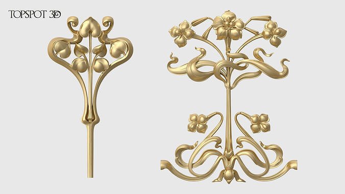 Art Nouveau Decor Set 3D print model