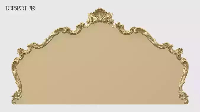 Headboard gold ornate mirror