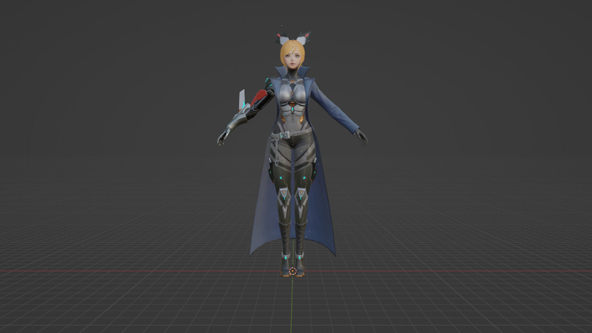 Knight Girl Low-poly 3D model_2