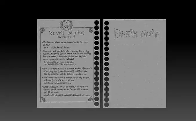 DEATH NOTE NOTEBOOK COVER  3D print model