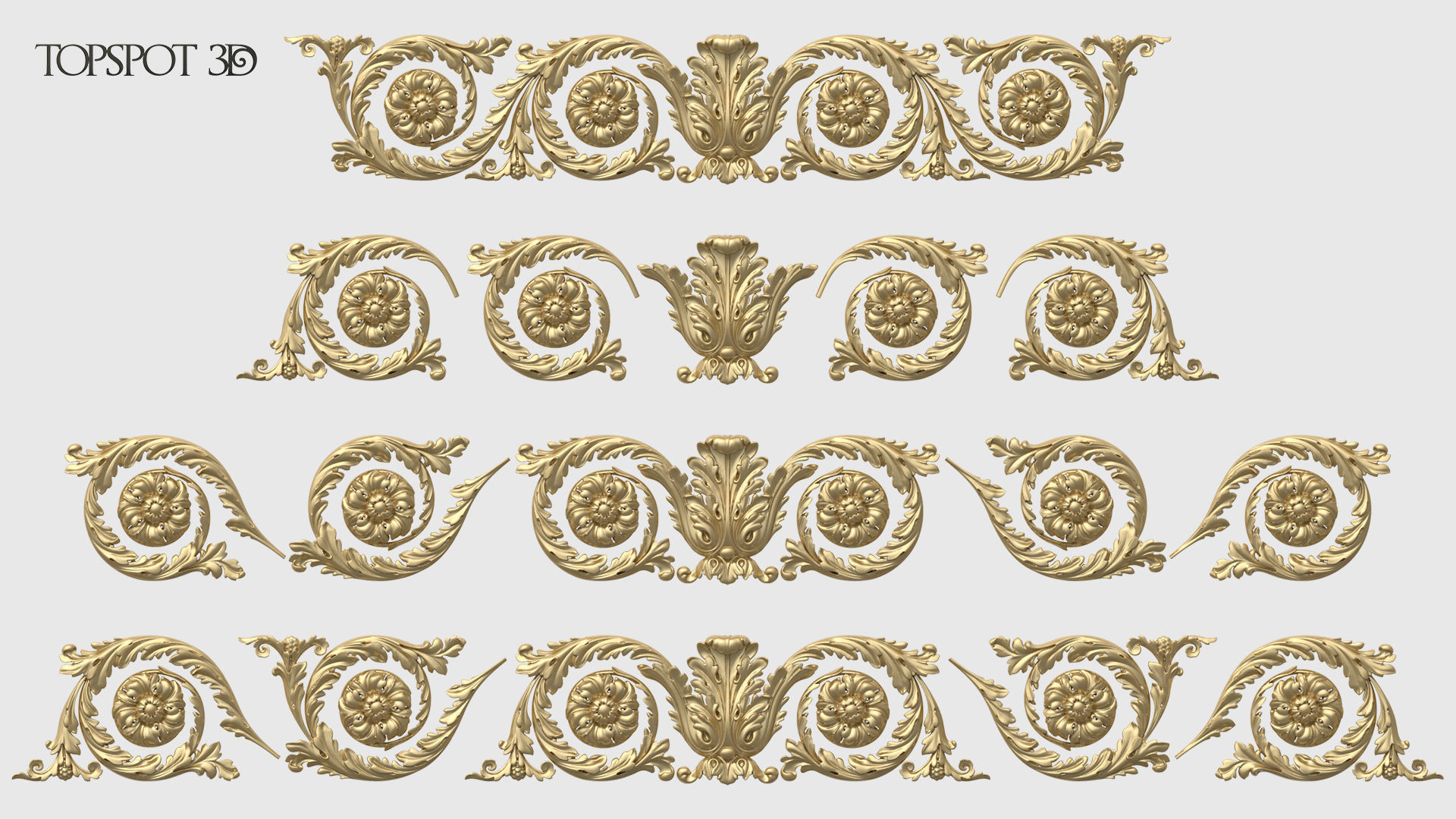 Frieze Acanthus Set 3D print model_1