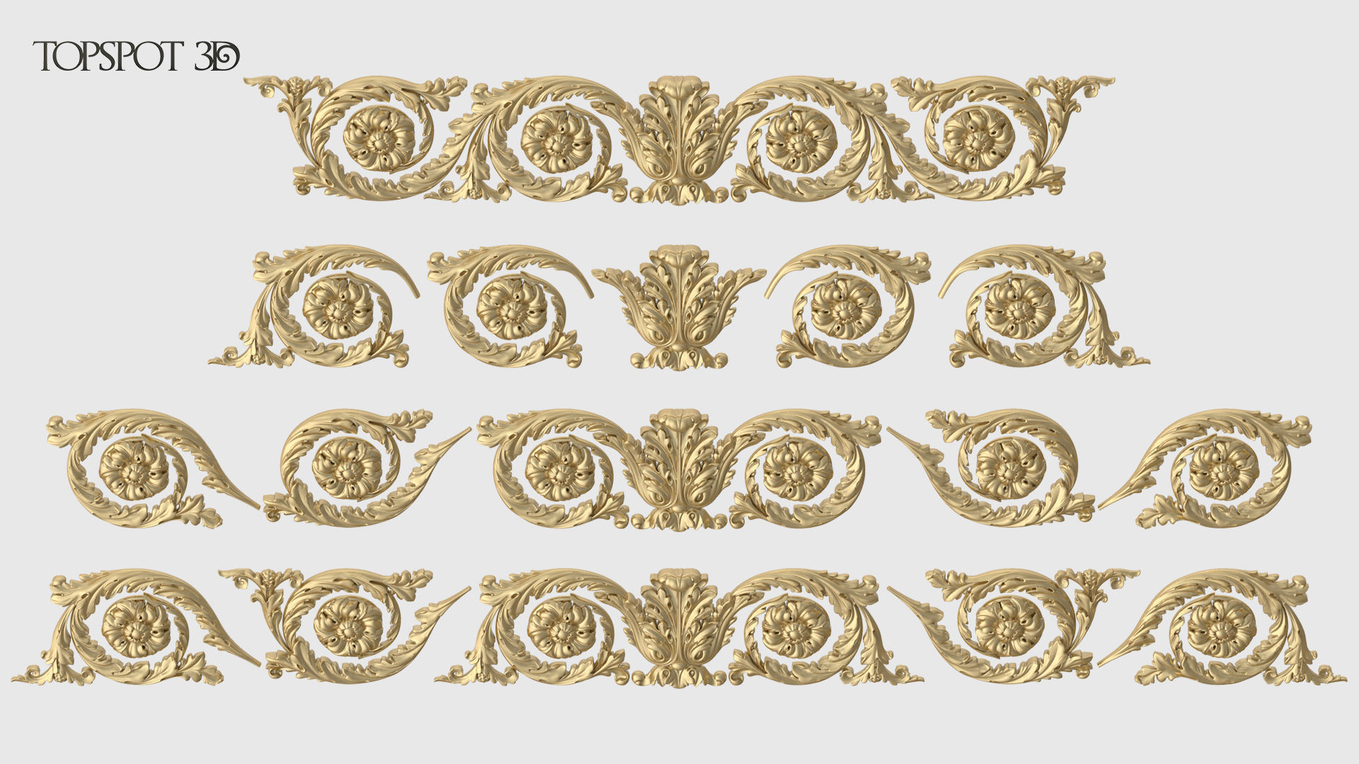 Frieze Acanthus Set 3D print model_3