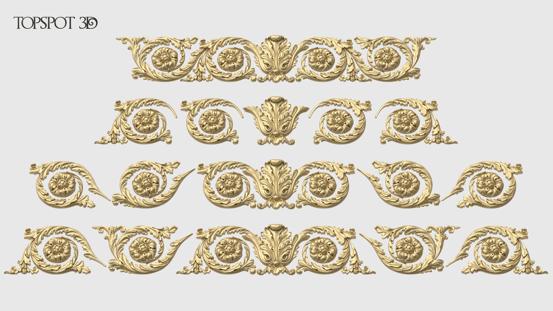 Frieze Acanthus Set 3D print model_2