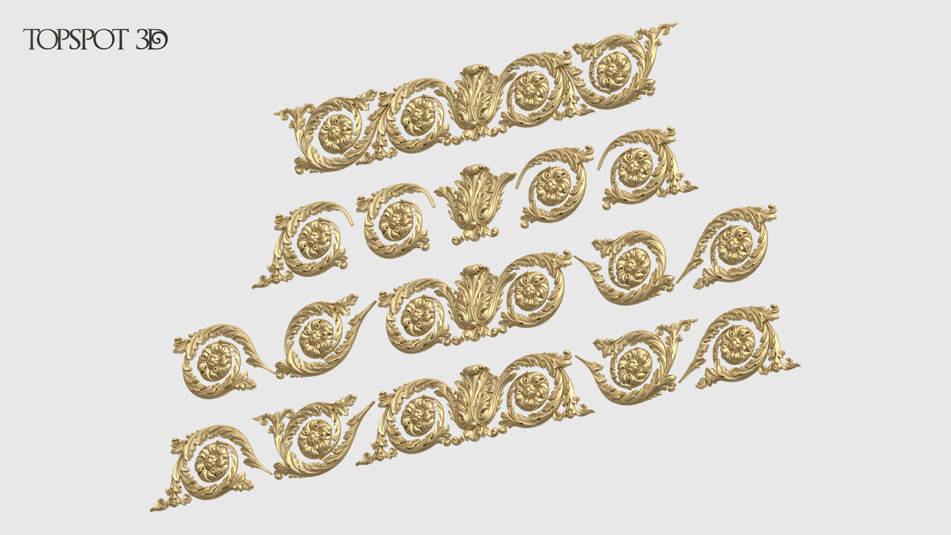 Frieze Acanthus Set 3D print model_4