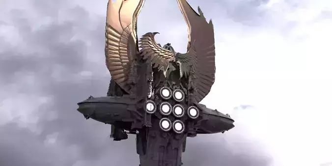 Floating Angel monolith Sci-fi Biblical Ship