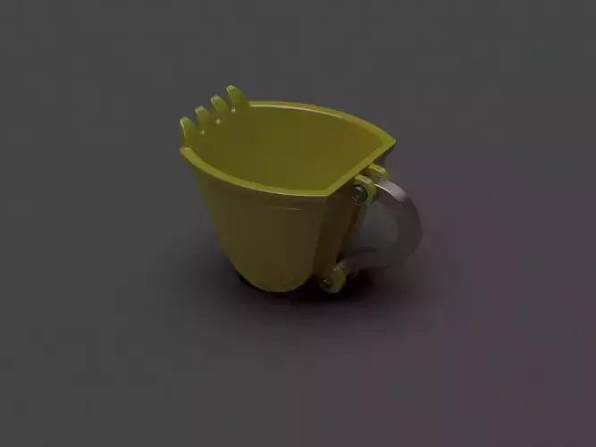 excavator scoop cup yellow 3D print model