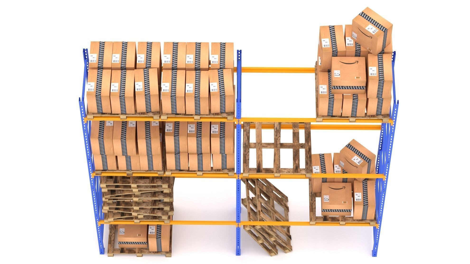 Amazon Warehouse Rack 3D model_4