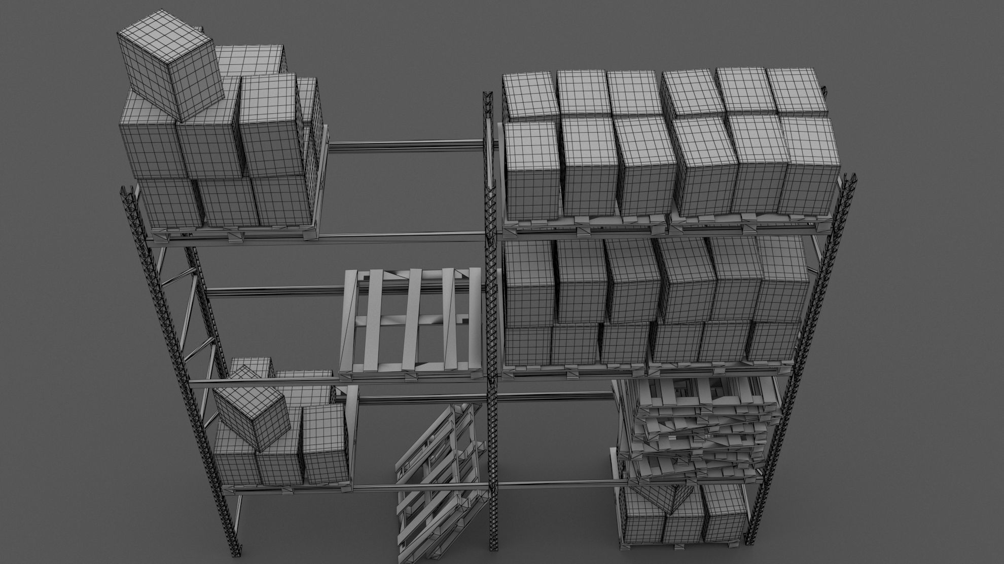 Amazon Warehouse Rack 3D model_8