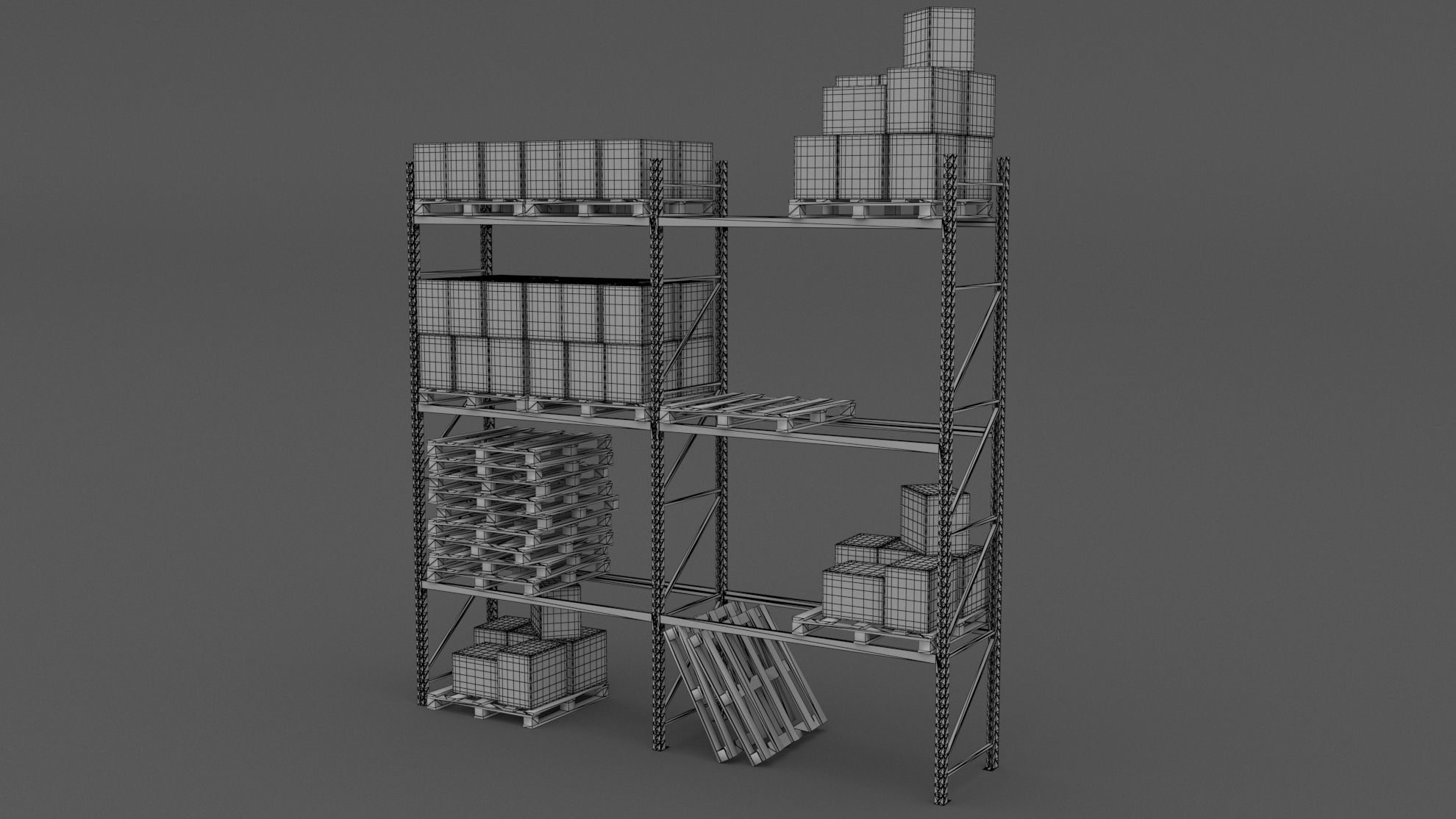 Amazon Warehouse Rack 3D model_6