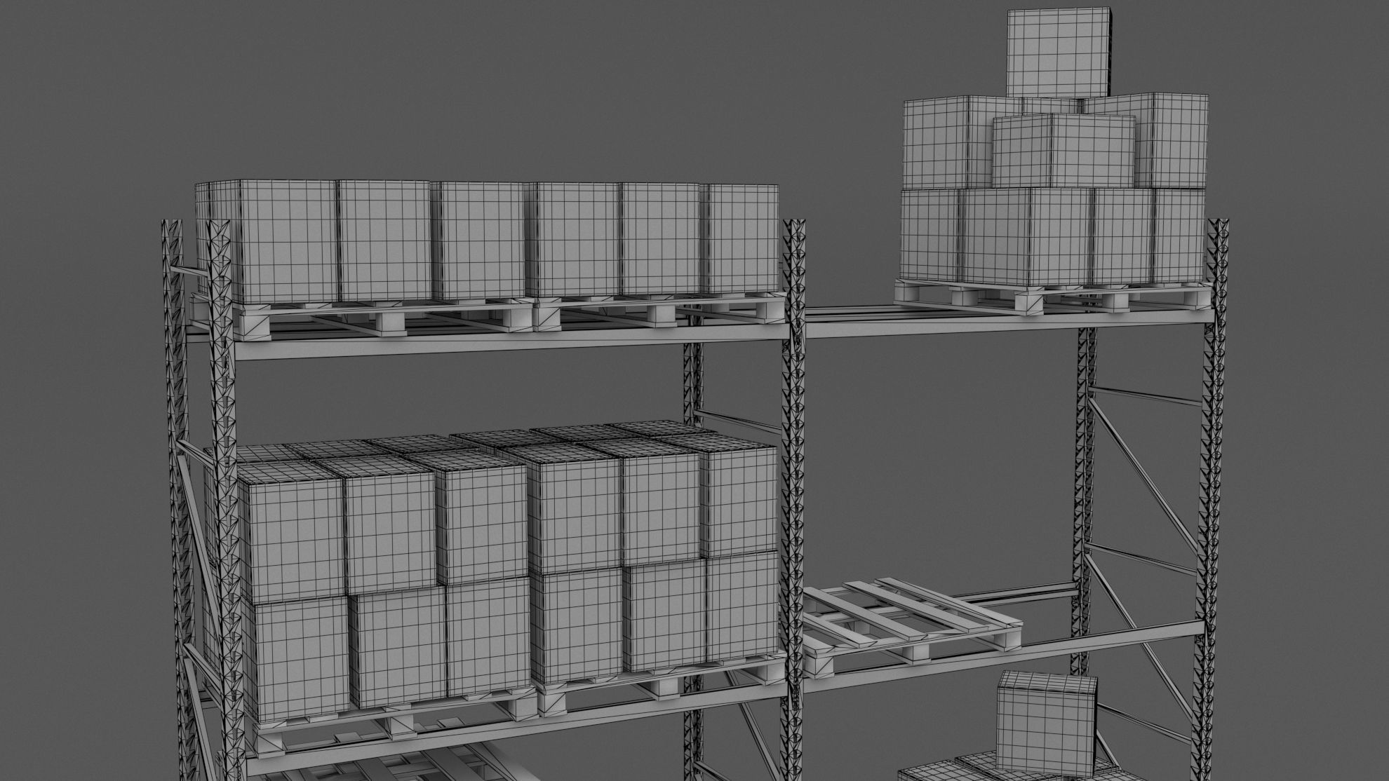 Amazon Warehouse Rack 3D model_7