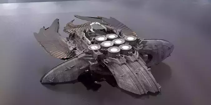 Floating Angel monolith Sci-fi Base Ocean