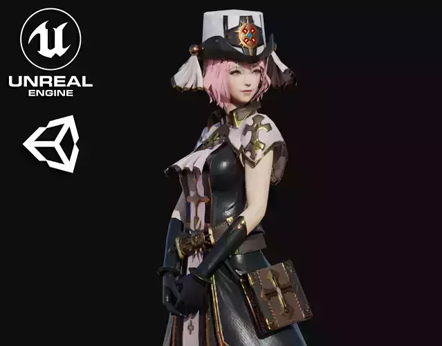 Sophia Girl Low-poly 3D model