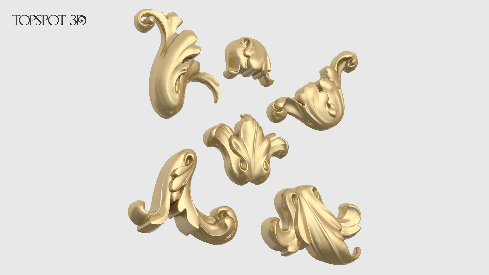 Garland Acanthus Leaf Set 3D print model_5