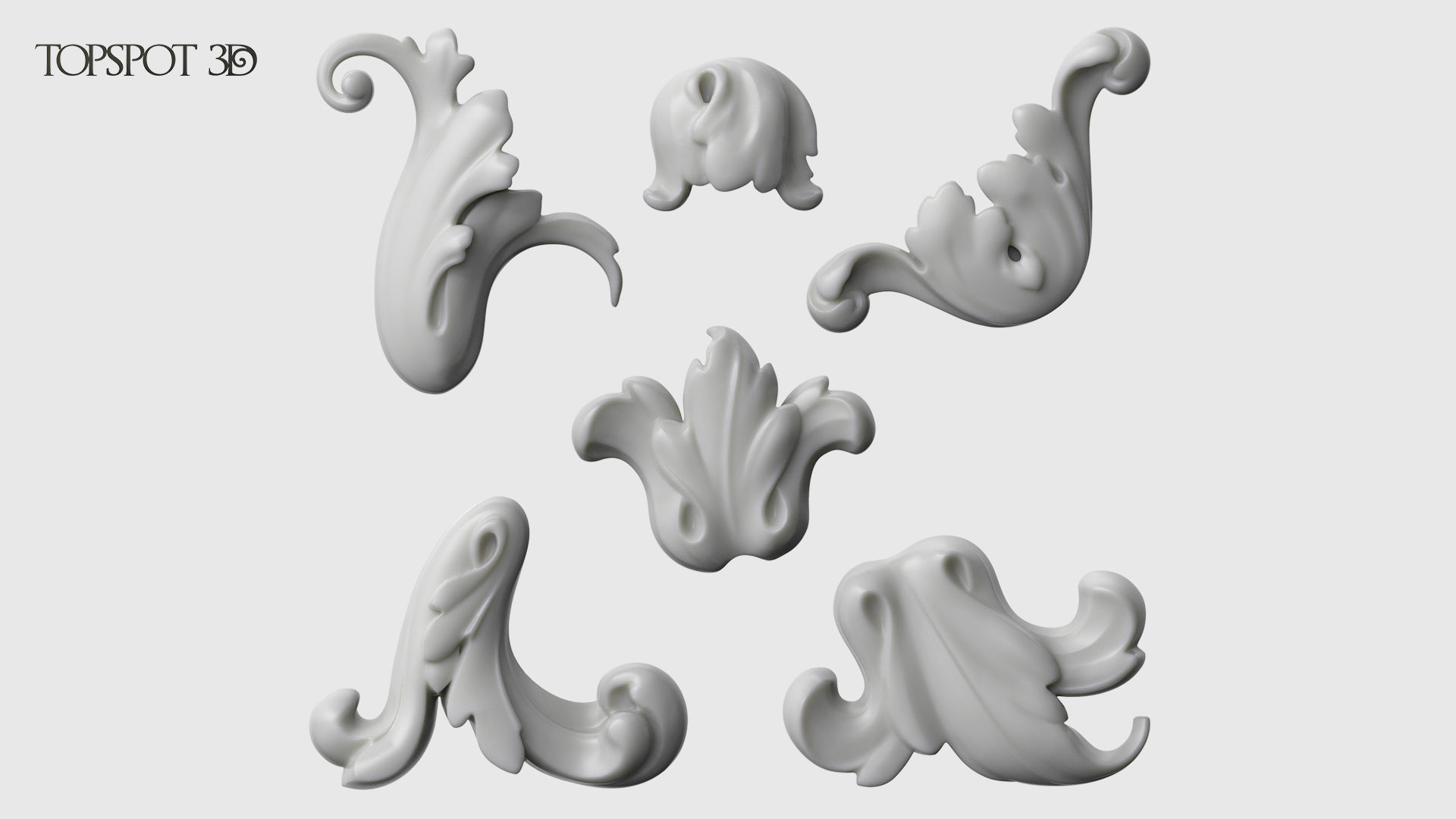 Garland Acanthus Leaf Set 3D print model_21