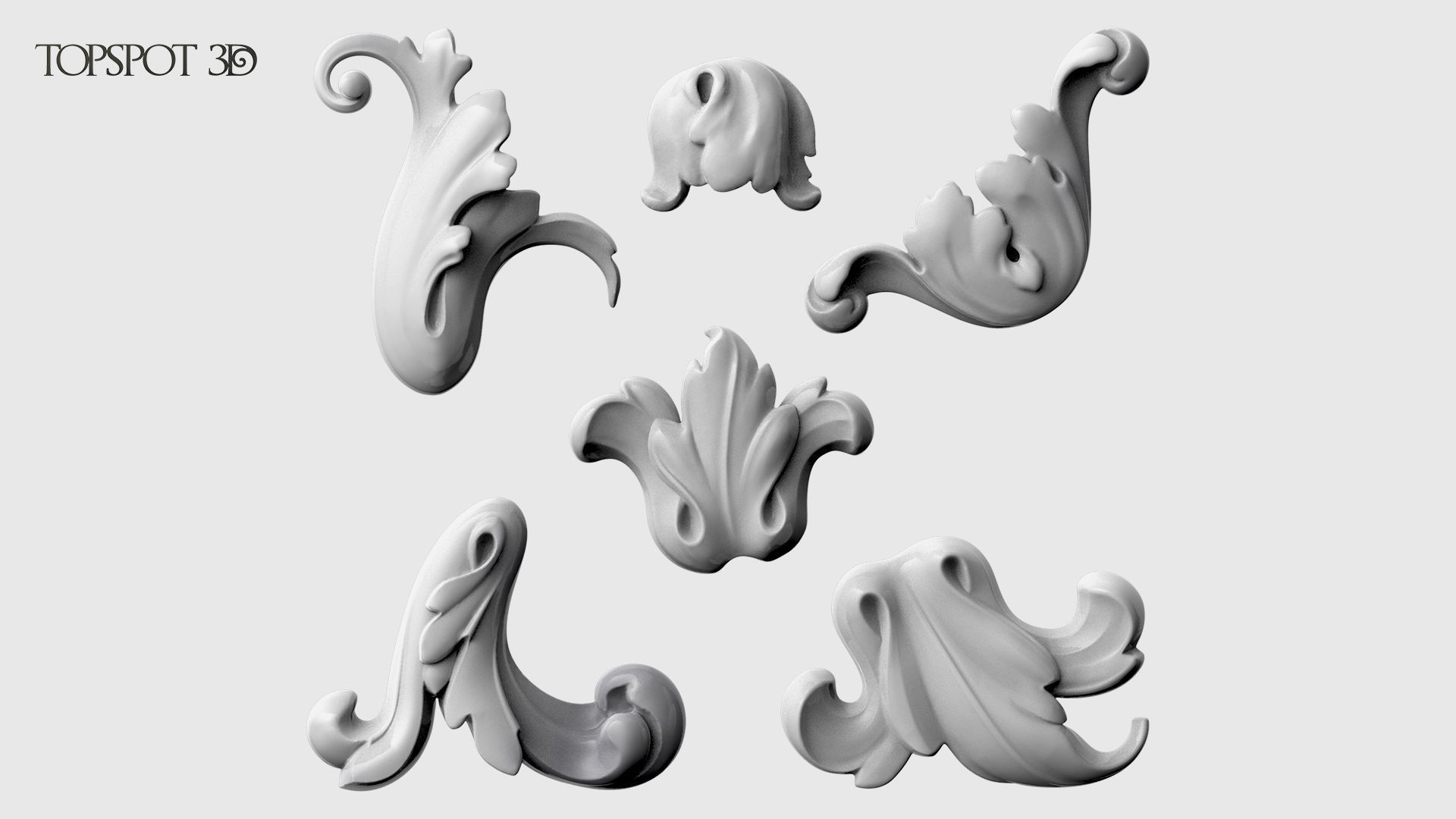 Garland Acanthus Leaf Set 3D print model_17