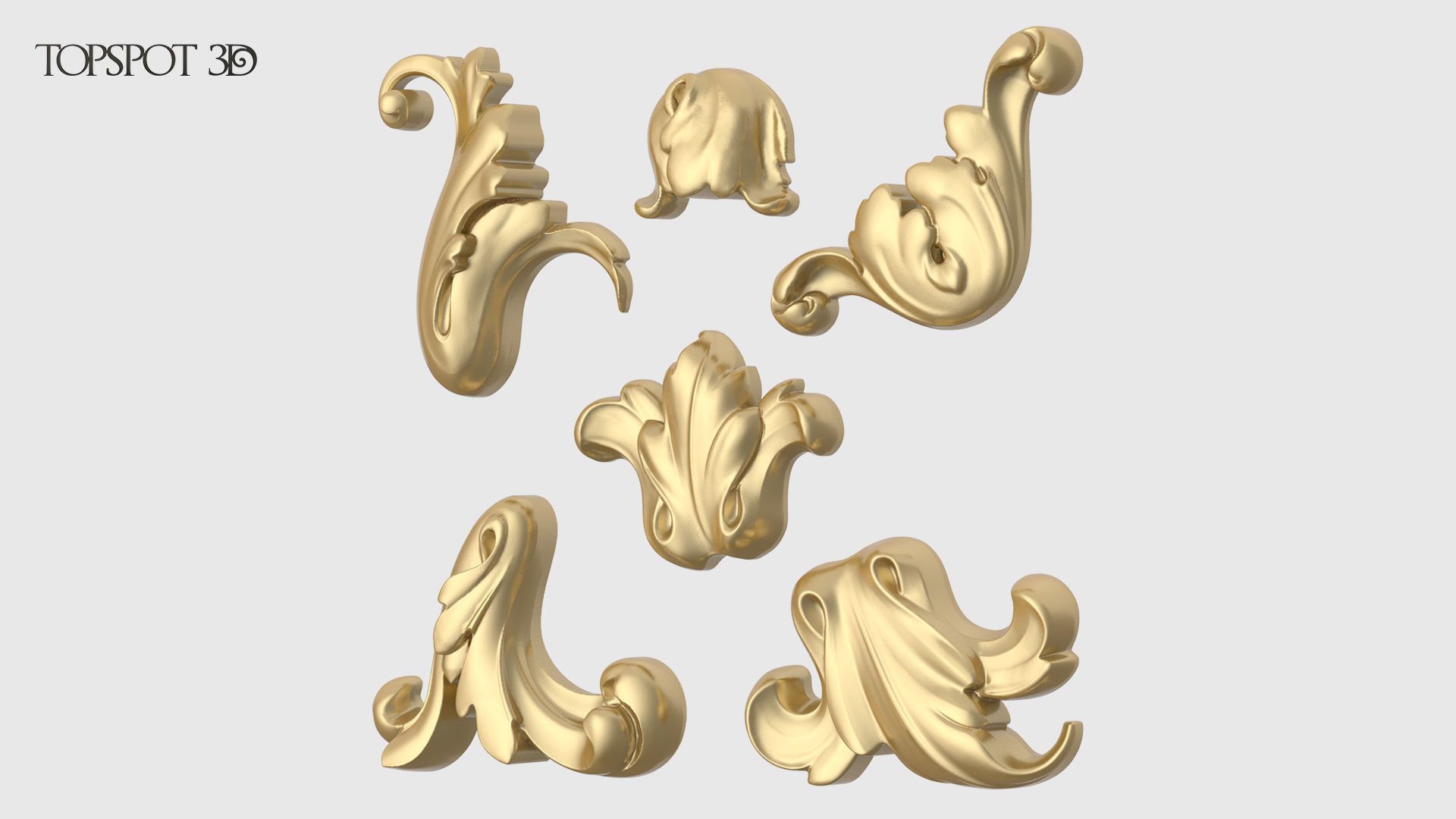 Garland Acanthus Leaf Set 3D print model_2