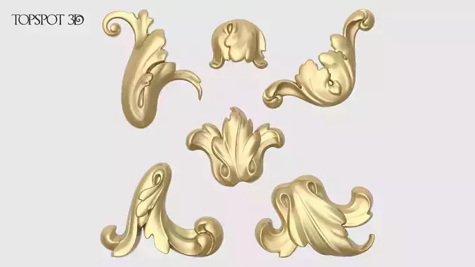 Garland Acanthus Leaf Set 3D print model
