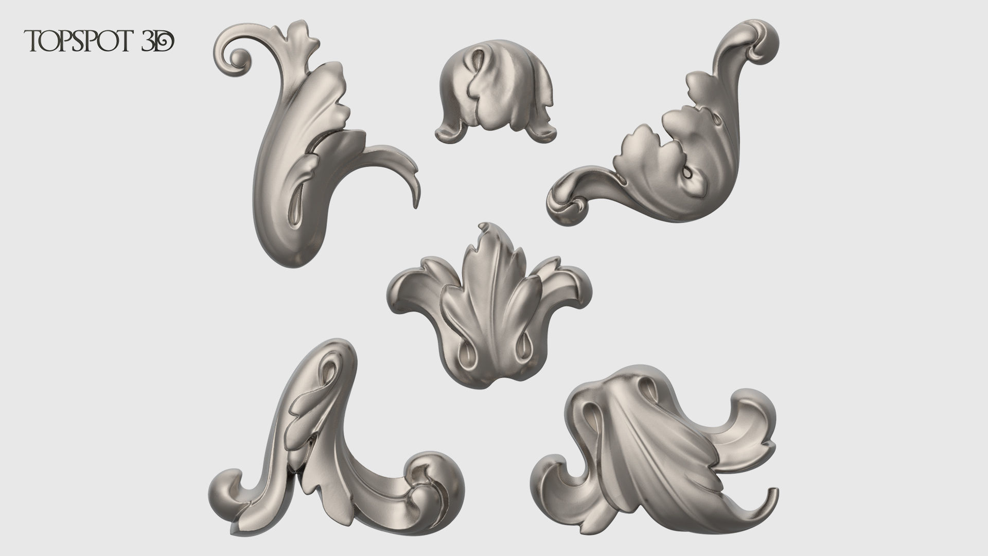 Garland Acanthus Leaf Set 3D print model_15