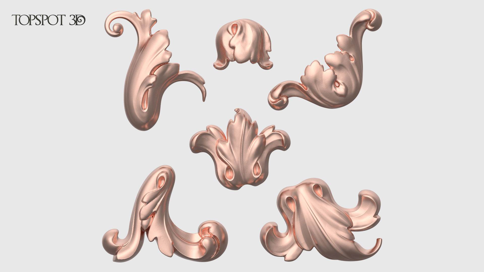 Garland Acanthus Leaf Set 3D print model_16