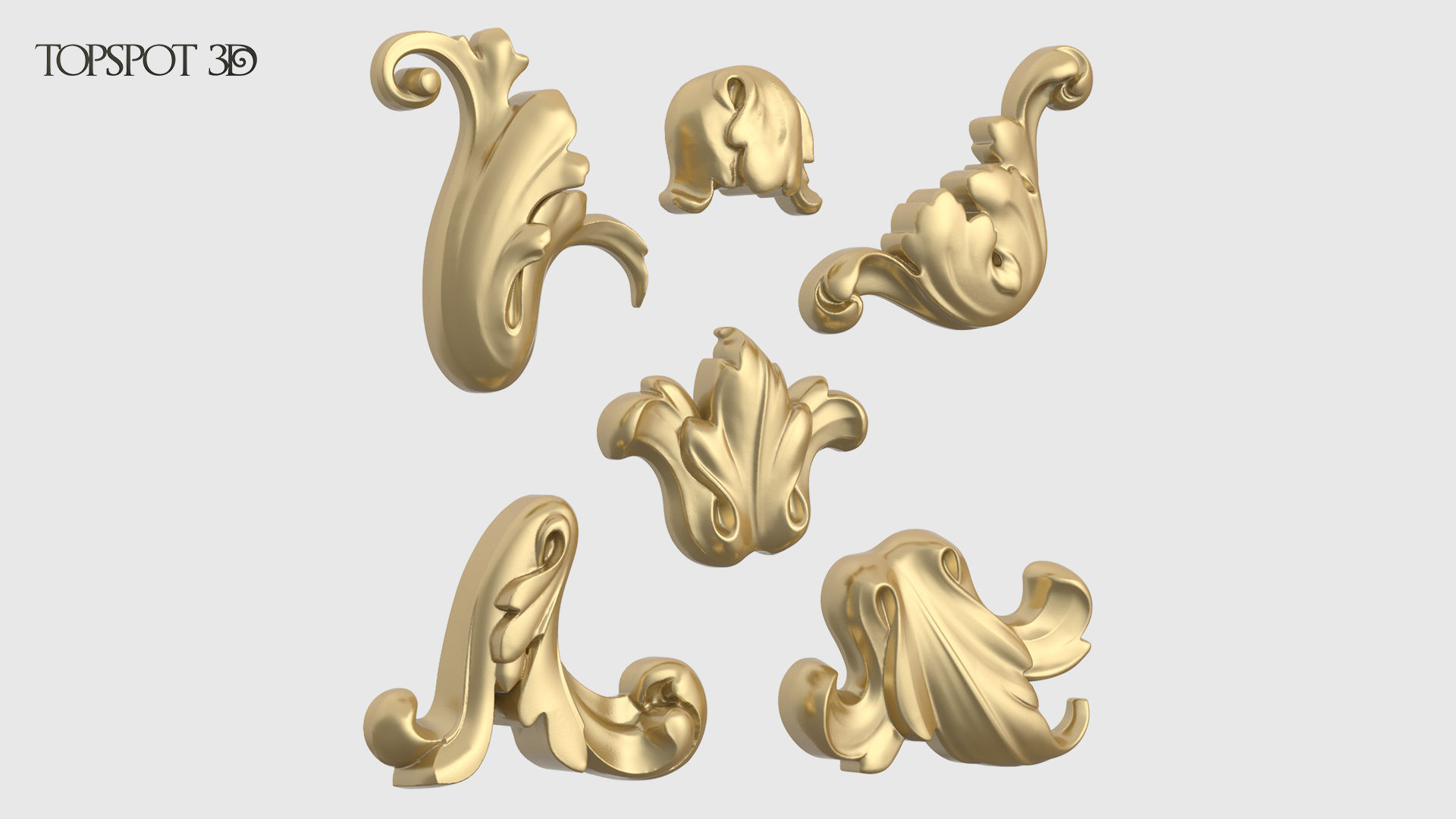 Garland Acanthus Leaf Set 3D print model_1