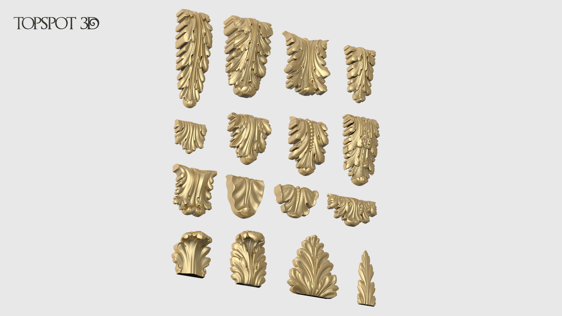 Bracket Leaves Collection 3D print model_2