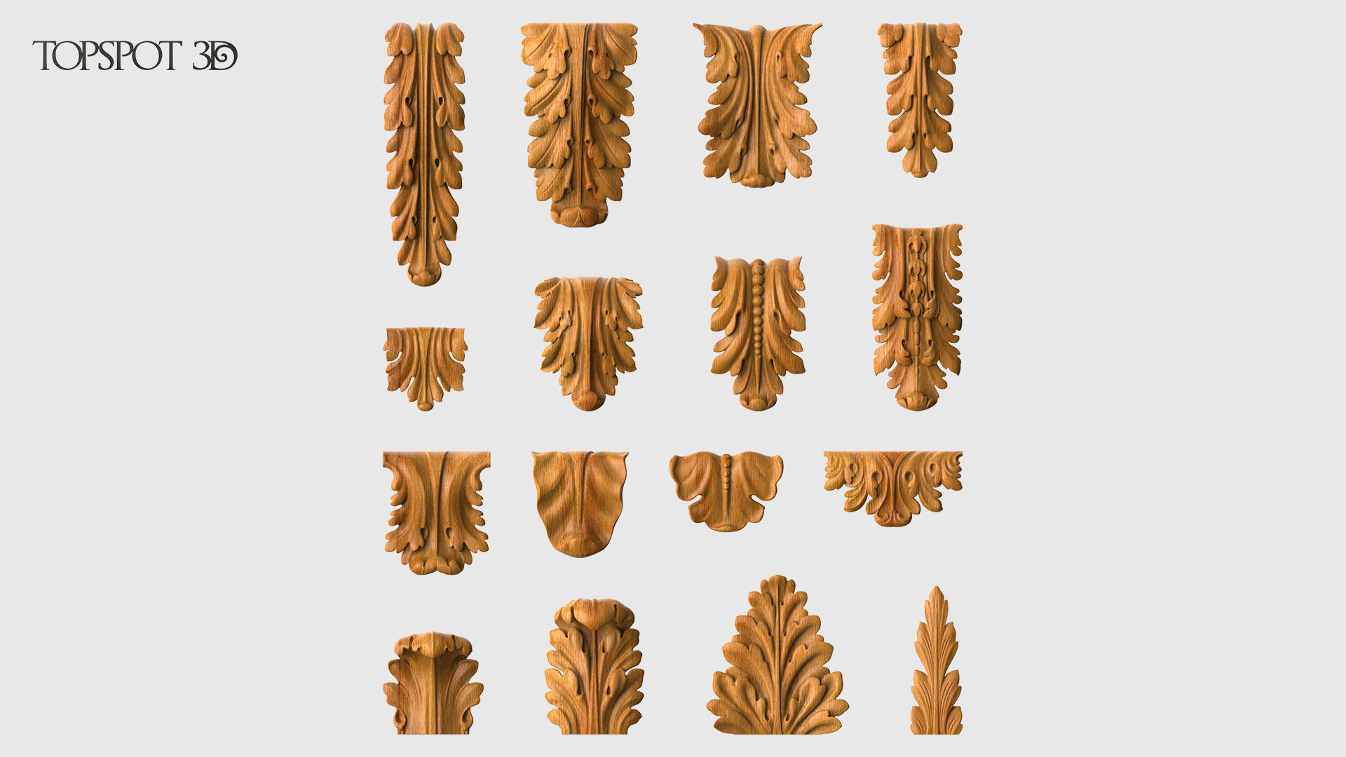 Bracket Leaves Collection 3D print model_26