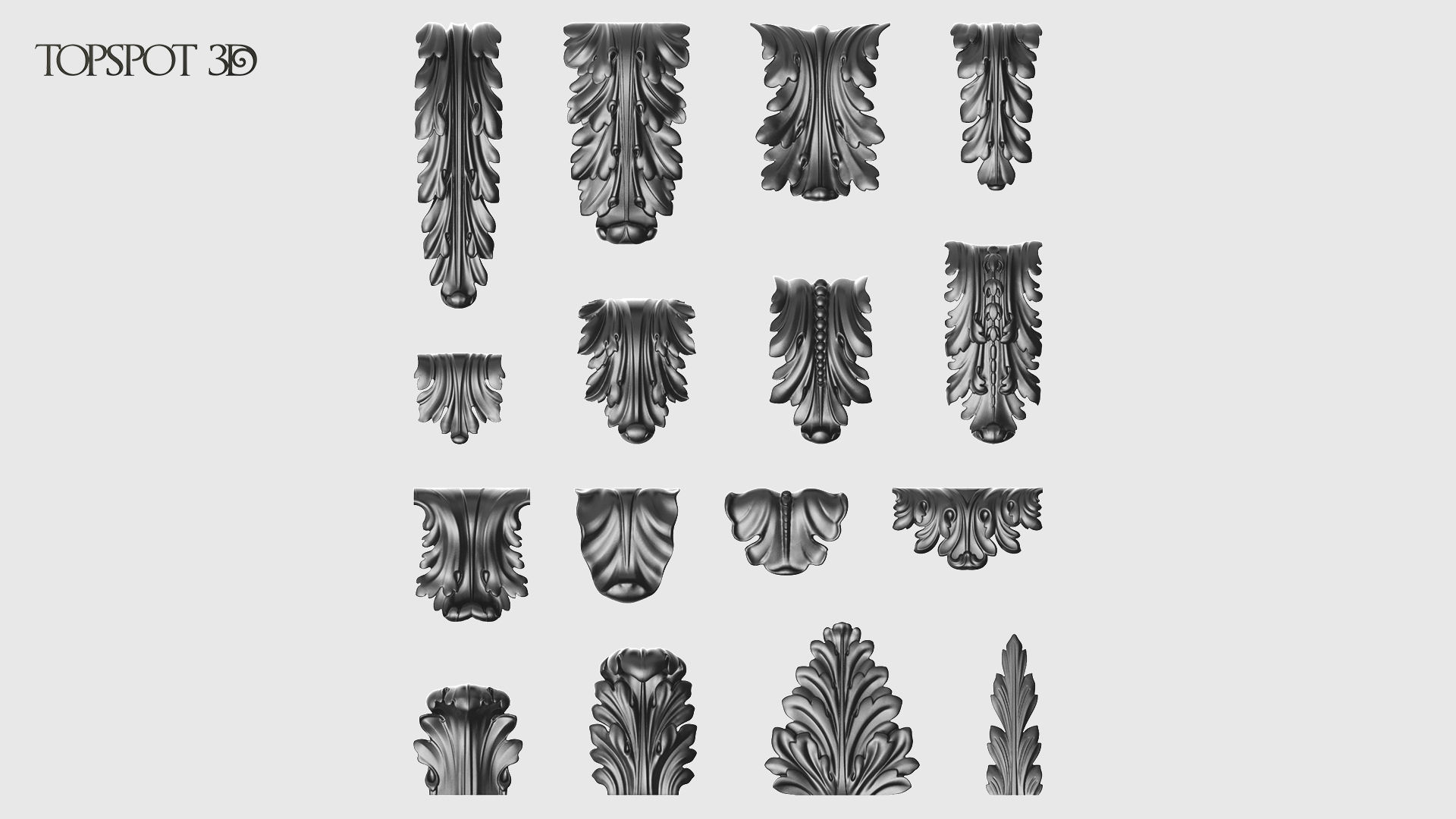 Bracket Leaves Collection 3D print model_22