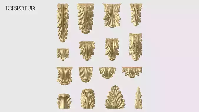 Bracket Leaves Collection 3D print model